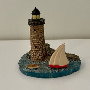 Spoontiques Lighthouse and Sailboat Figurine